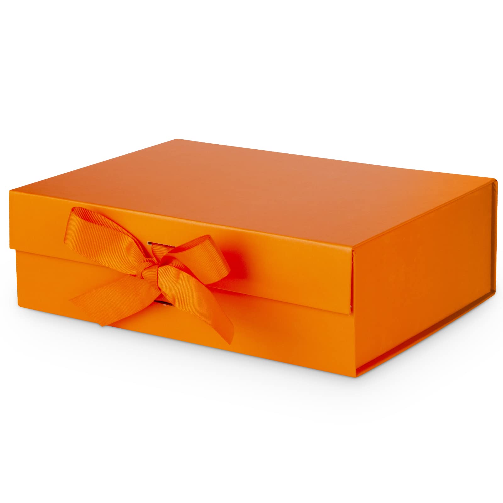 DaiJoob Gift Box with Lid for Presents 10.5x7.5x3.1 Inches with Ribbon and Magnetic Closure(1-Pack) (Black)