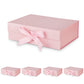 DaiJoob Gift Box with Lid for Presents 10.5x7.5x3.1 Inches with Ribbon and Magnetic Closure(1-Pack) (Black)