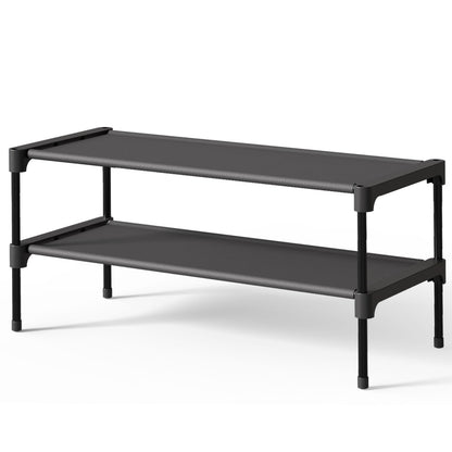 Kitsure Shoe Rack - Non-Woven Shoe Rack Shelf, Shoe Organizer for Closet, Entryway, Garage & Corridor, Stackable Shoe Shelves, 27.5" Wide - 3 Tier, Black