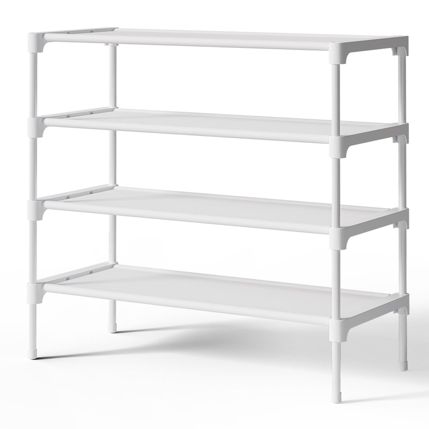 Kitsure Shoe Rack - Non-Woven Shoe Rack Shelf, Shoe Organizer for Closet, Entryway, Garage & Corridor, Stackable Shoe Shelves, 27.5" Wide - 3 Tier, Black