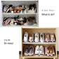 4 Pcs Stacking Shoe Organizer for Shelf 10 x 8.7 in – Double Layer Space Saving Shoe Dividers for Shelves – Footwear Riser for Heels Under 4.7", Sneakers & Flats Storage for Small Closets, Dorms, Apts
