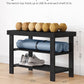 SONGMICS Shoe Rack Bench, 3-Tier Bamboo Shoe Storage Organizer, Entryway Bench, Holds Up to 286 lb, 11.3 x 27.6 x 17.8 Inches, for Entryway Bathroom Bedroom, Ink Black ULBS04H