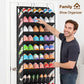 UVIAHOMI 20-30 Pairs Over the Door Shoe Organizer, Clear Pockets Hanging Shoe Storage for Closet, 10-Tier Door Shoes Rack, Handing Shoes Holder Fit All the Family's Sneakers, Boots, Heels, Black