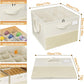 NestOrganix 2 Pack Shoe Organizer for Closet, Large Shoe Box Storage Containers, Foldable Shoe Storage Organizer Box Bin with Adjustable Dividers and Clear Cover, Space Saving Shoes Holder, Beige