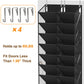 UVIAHOMI 20-30 Pairs Over the Door Shoe Organizer, Clear Pockets Hanging Shoe Storage for Closet, 10-Tier Door Shoes Rack, Handing Shoes Holder Fit All the Family's Sneakers, Boots, Heels, Black