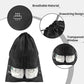 12 Pack Large Shoe Bags for Packing with Clear Window, Dustproof Drawstring Travel Shoe Storage Bags for Men & Women, Black