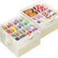 NestOrganix 2 Pack Shoe Organizer for Closet, Large Shoe Box Storage Containers, Foldable Shoe Storage Organizer Box Bin with Adjustable Dividers and Clear Cover, Space Saving Shoes Holder, Beige