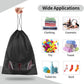 12 Pack Large Shoe Bags for Packing with Clear Window, Dustproof Drawstring Travel Shoe Storage Bags for Men & Women, Black
