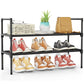 Kitsure Shoe Rack - 3-Tier Shoe Organizer, Shoe Rack for Closet, Entryway, Bedroom, Easy- Assembly Storage Shelf with Side Handles, 27.6" Wide - 3 Tiers, Black