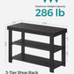 SONGMICS Shoe Rack Bench, 3-Tier Bamboo Shoe Storage Organizer, Entryway Bench, Holds Up to 286 lb, 11.3 x 27.6 x 17.8 Inches, for Entryway Bathroom Bedroom, Ink Black ULBS04H