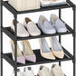 Autonomier 4 Tier Extra Small Shoe Rack (16.3" Wide), Narrow Stackable Kids Toddler Adult Shoe Storage Organizer Shelf for Closet Floor Entryway Bedroom, Space Saver Shoe Rack Organization Shelves