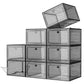 7 code Thicken & Sturdy Clear Shoe Storage Organizer with Magnetic Door, Stackable Boxes for Closet, Foldable Shoe Rack for Sneaker Boot Container, Plastic Shoe Cabinet Shoe Box 6 Pack, Black