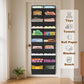 UVIAHOMI 20-30 Pairs Over the Door Shoe Organizer, Clear Pockets Hanging Shoe Storage for Closet, 10-Tier Door Shoes Rack, Handing Shoes Holder Fit All the Family's Sneakers, Boots, Heels, Black