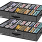 Onlyeasy Sturdy Under Bed Shoe Storage Organizer, Set of 2, Fit 12 to 24 Pairs, Underbed Shoes Closet Storage Solution with Clear Window, Breathable, L29.3 x W23.6 x H5.9, Linen-like Black, MXAUBSB2P