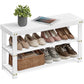 SONGMICS Shoe Rack Bench, 3-Tier Bamboo Shoe Storage Organizer, Entryway Bench, Holds Up to 286 lb, 11.3 x 27.6 x 17.8 Inches, for Entryway Bathroom Bedroom, Ink Black ULBS04H