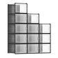 SONGMICS Shoe Boxes, Pack of 12 Shoe Storage Organizers, Stackable Clear Plastic Boxes for Closet, Sneakers, 13.1 x 9.1 x 5.6 Inches, Transparent and White ULSP12SWT
