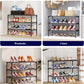 Kitsure Shoe Rack - Non-Woven Shoe Rack Shelf, Shoe Organizer for Closet, Entryway, Garage & Corridor, Stackable Shoe Shelves, 27.5" Wide - 3 Tier, Black
