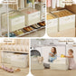 NestOrganix 2 Pack Shoe Organizer for Closet, Large Shoe Box Storage Containers, Foldable Shoe Storage Organizer Box Bin with Adjustable Dividers and Clear Cover, Space Saving Shoes Holder, Beige