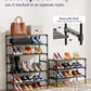 Kitsure Shoe Rack - Non-Woven Shoe Rack Shelf, Shoe Organizer for Closet, Entryway, Garage & Corridor, Stackable Shoe Shelves, 27.5" Wide - 3 Tier, Black