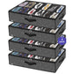 Onlyeasy Sturdy Under Bed Shoe Storage Organizer, Set of 2, Fit 12 to 24 Pairs, Underbed Shoes Closet Storage Solution with Clear Window, Breathable, L29.3 x W23.6 x H5.9, Linen-like Black, MXAUBSB2P