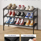 Kitsure Shoe Rack - Non-Woven Shoe Rack Shelf, Shoe Organizer for Closet, Entryway, Garage & Corridor, Stackable Shoe Shelves, 27.5" Wide - 3 Tier, Black