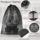 10 Pcs Portable Travel Shoe Bags, 17.3 x 12.6 Inches Waterproof Non-Woven Shoe Organizers Storage Bags, Large Drawstring Shoes Pouch Packing Organizers with Rope for Men, Women, Children