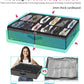 Onlyeasy Sturdy Under Bed Shoe Storage Organizer, Set of 2, Fit 12 to 24 Pairs, Underbed Shoes Closet Storage Solution with Clear Window, Breathable, L29.3 x W23.6 x H5.9, Linen-like Black, MXAUBSB2P