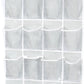 Simple Houseware 24 Pockets - Crystal Clear Over The Door Hanging Shoe Organizer, Gray (64'' x 19'')